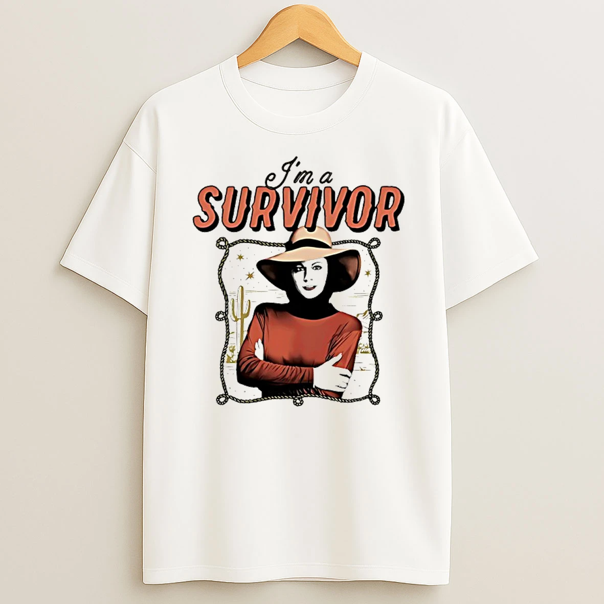 Officials Reba I Am A Survivor Western Desert Cactus Silhouette Premium T Shirt Sweatshirt Hoodie