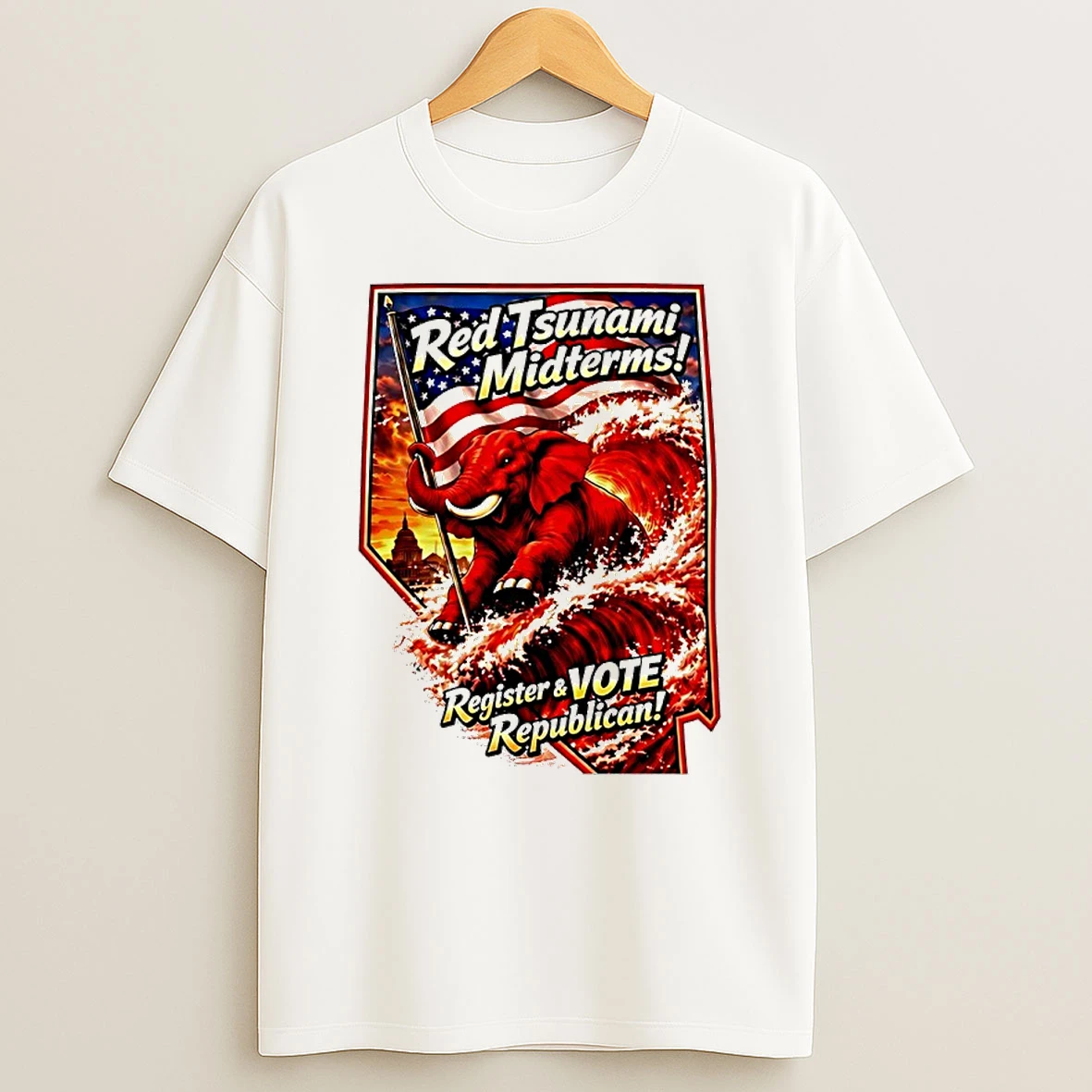 Officials Red Tsunami Midterms Register And Vote Republican Premium T Shirt Sweatshirt Hoodie