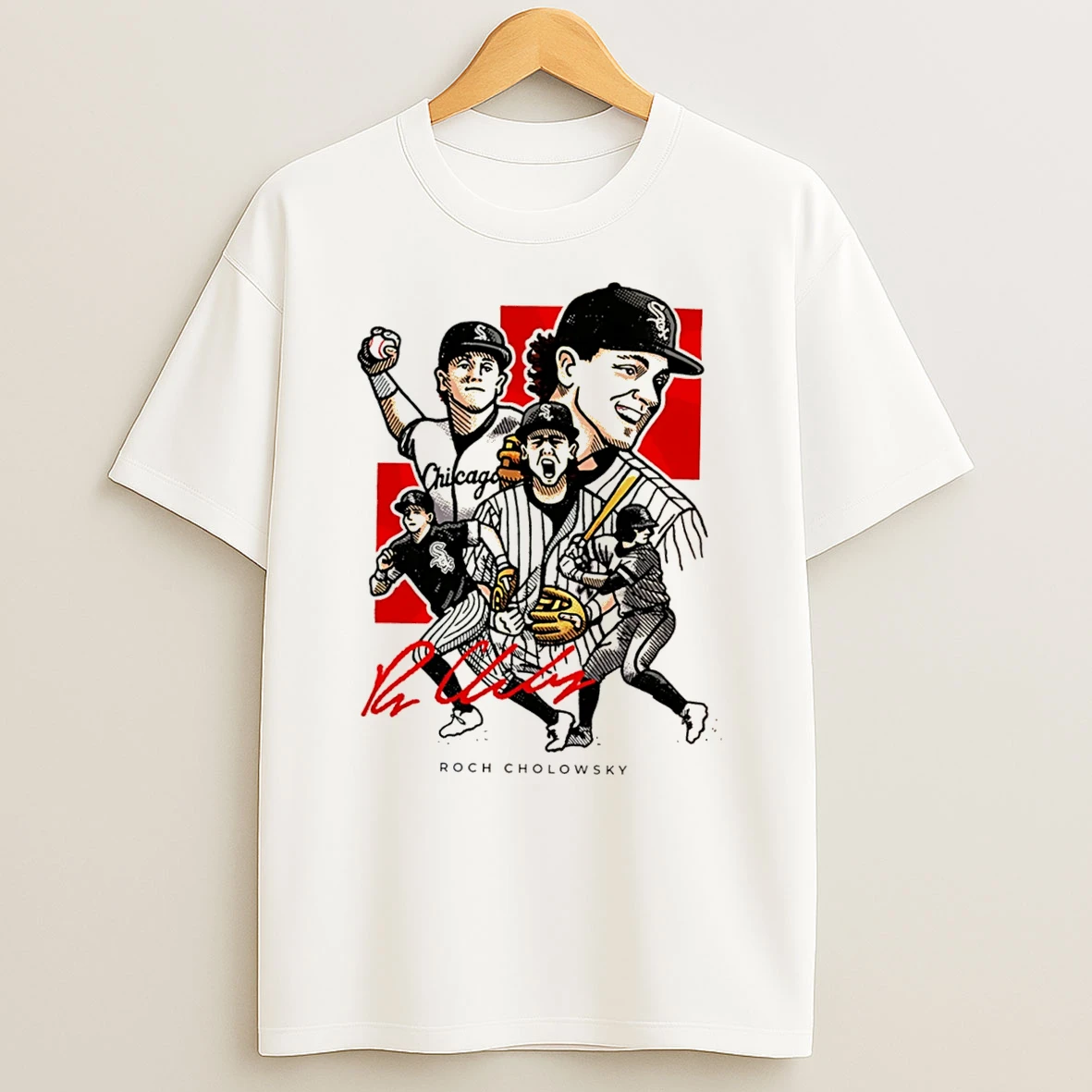 Officials Roch Cholowsky Chicago White Sox Collage Signature Tee Premium T Shirt Sweatshirt Hoodie