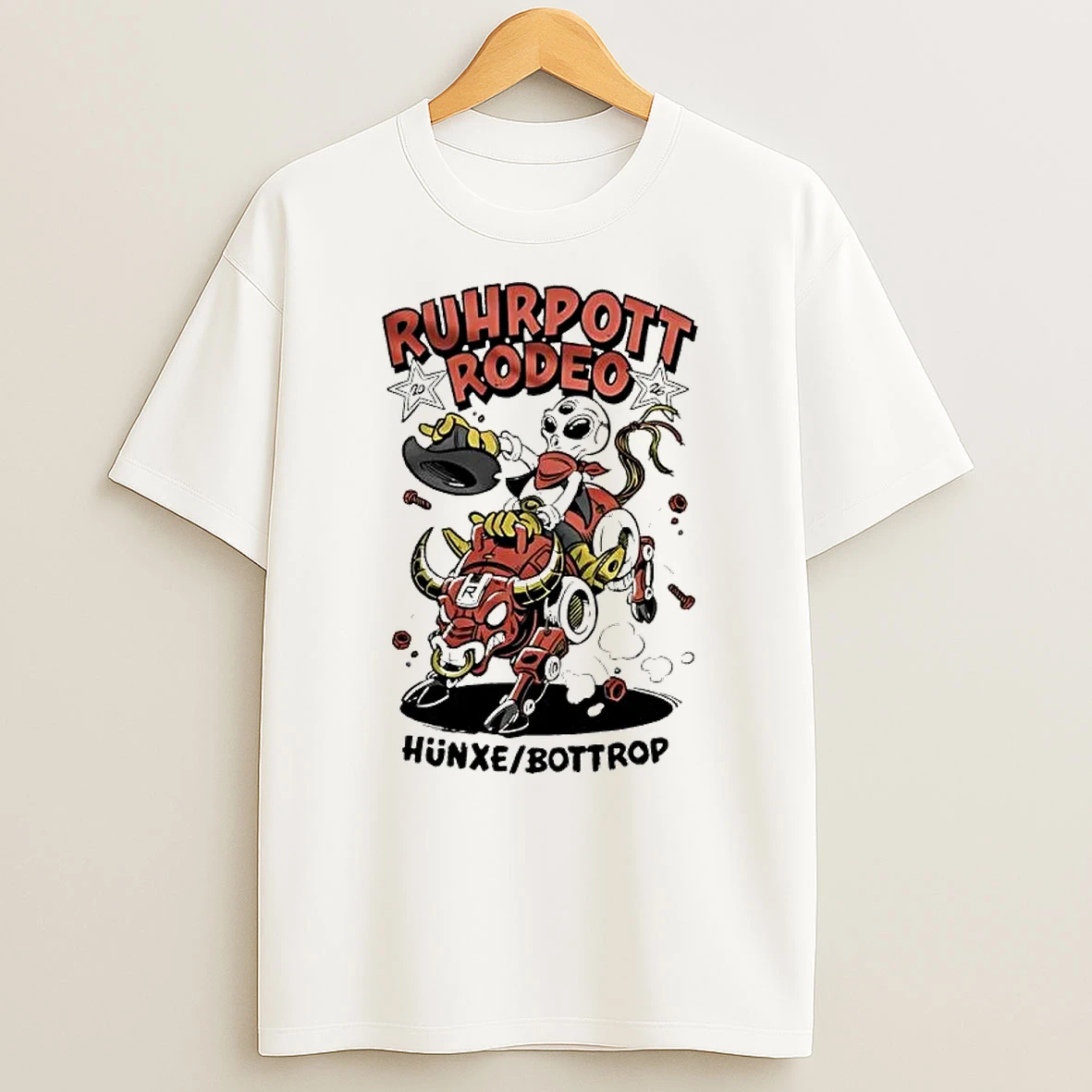 Officials Ruhrpott Rodeo Hunxe Bottrop Alien Riding Mechanical Bull Premium T Shirt Sweatshirt Hoodie