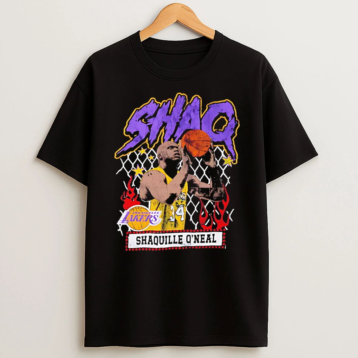 Officials Shaquille Oneal Los Angeles Lakers No 34 Vintage Bootleg Tee Premium T Shirt Sweatshirt Hoodie