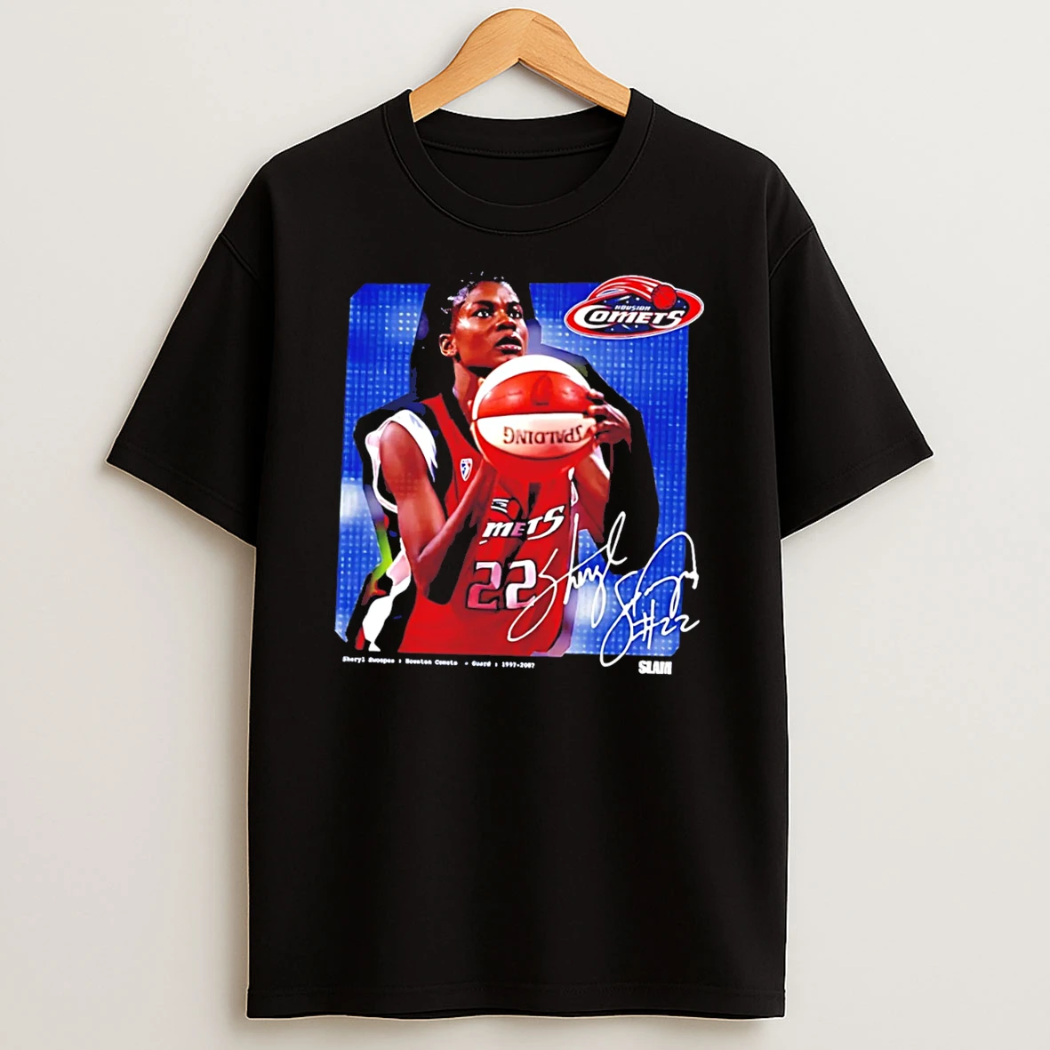 Officials Sheryl Swoopes Houston Comets Wslam Signature Tee Premium T Shirt Sweatshirt Hoodie