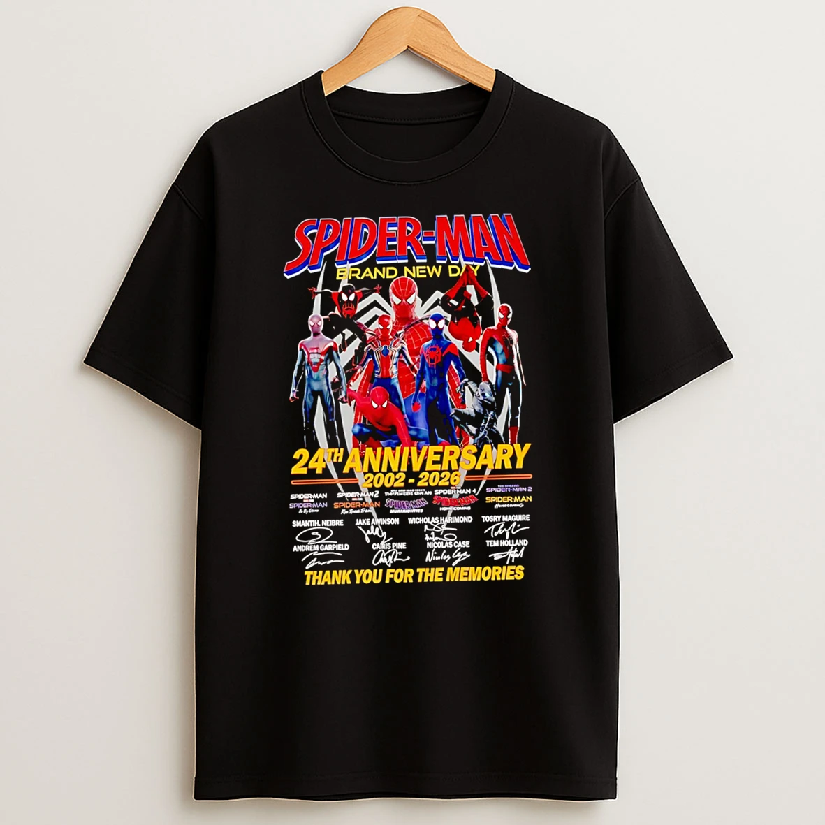 Officials Spider Man Brand New Day 24th Anniversary 2002 2026 Premium T Shirt Sweatshirt Hoodie