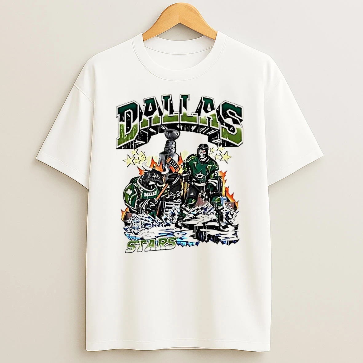 Officials Stars Bull And Skeleton Hockey Player Dallas Stars Premium T Shirt Sweatshirt Hoodie