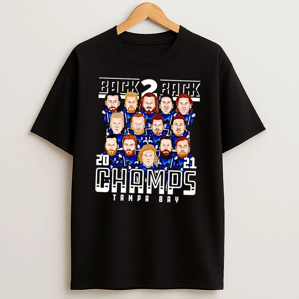 Officials Tampa Bay Lightning Back 2 Back 2021 Champs Black Premium T Shirt Sweatshirt Hoodie