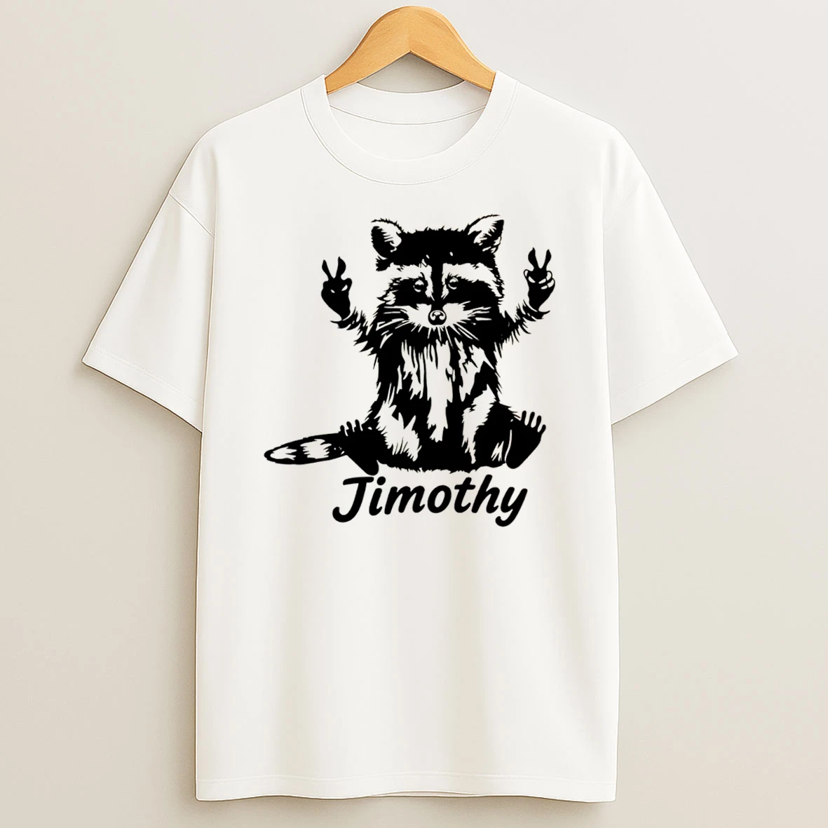 Officials Timothy Raccoon Peace Sign Cute Animal Tee Premium T Shirt Sweatshirt Hoodie