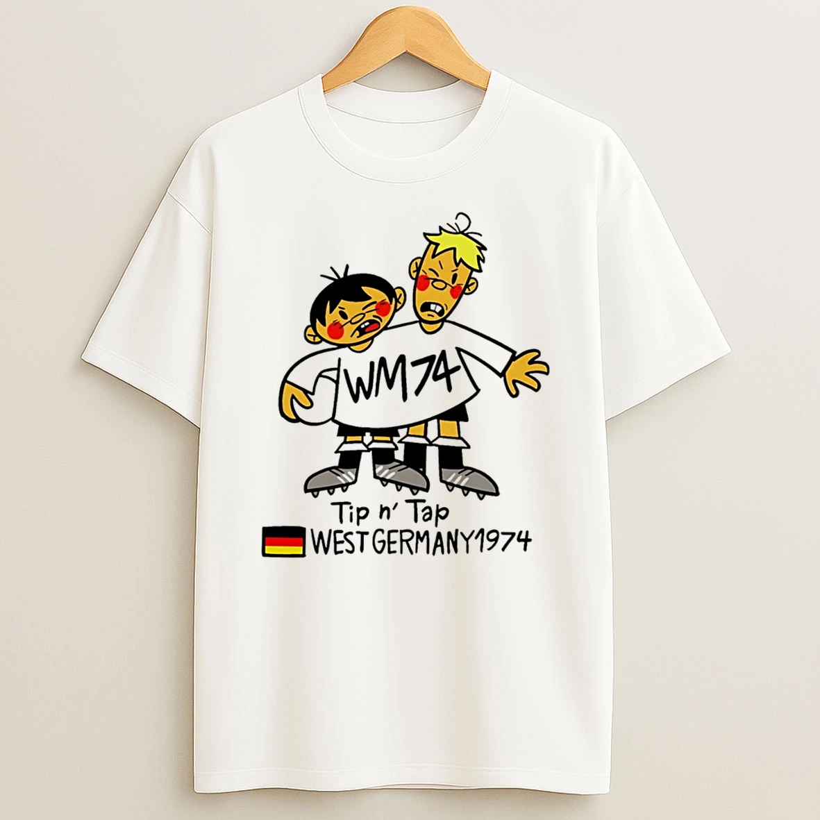 Officials Tip N Tap West Germany 1974 World Cup Mascot Tee Premium T Shirt Sweatshirt Hoodie