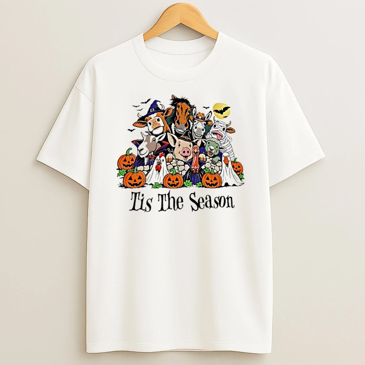 Officials Tis The Season Farm Animal Halloween Cow Premium T Shirt Sweatshirt Hoodie