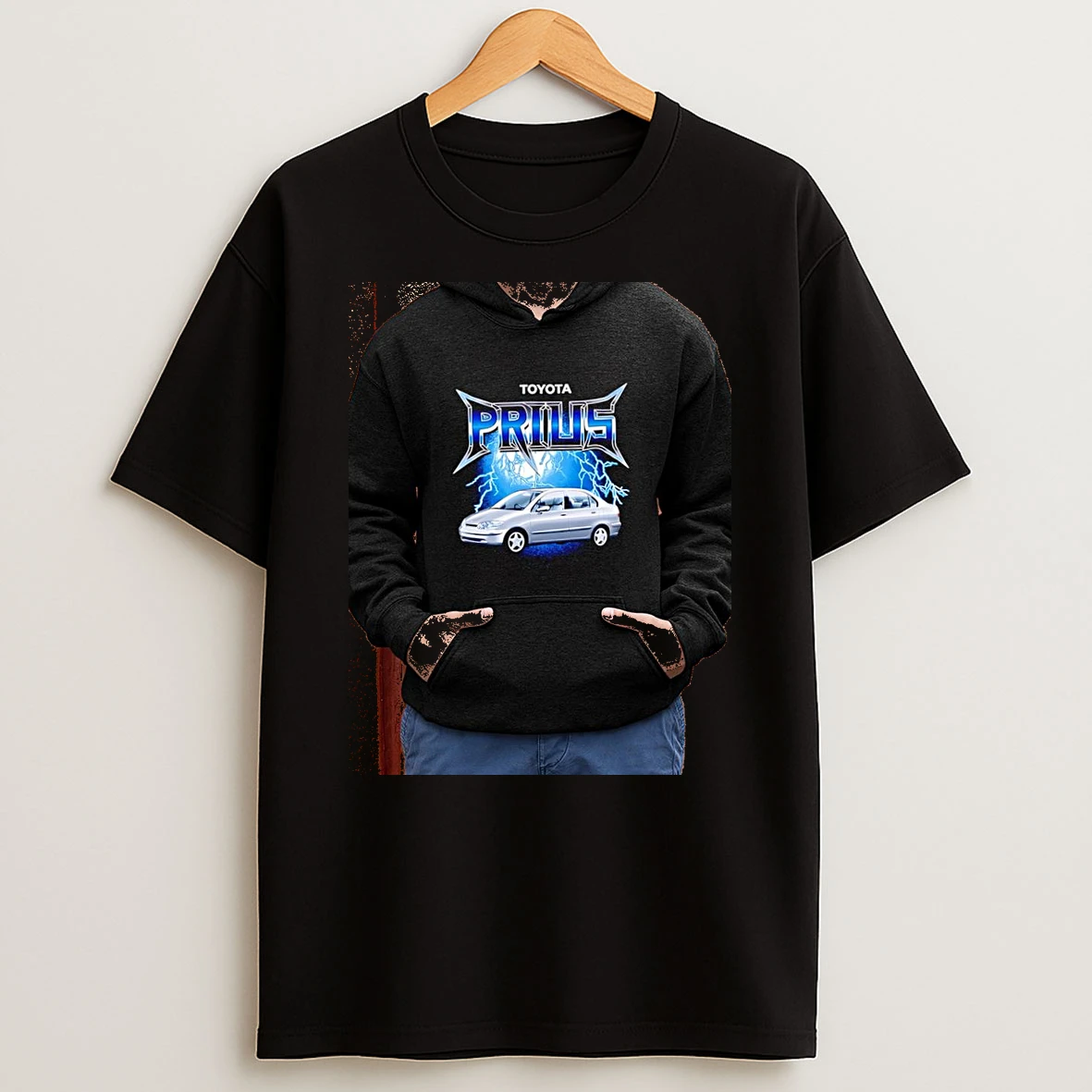 Officials Toyota Prius Sedan Car Lightning Electric Hybrid Vehicle Metal Band Font Premium T Shirt Sweatshirt Hoodie