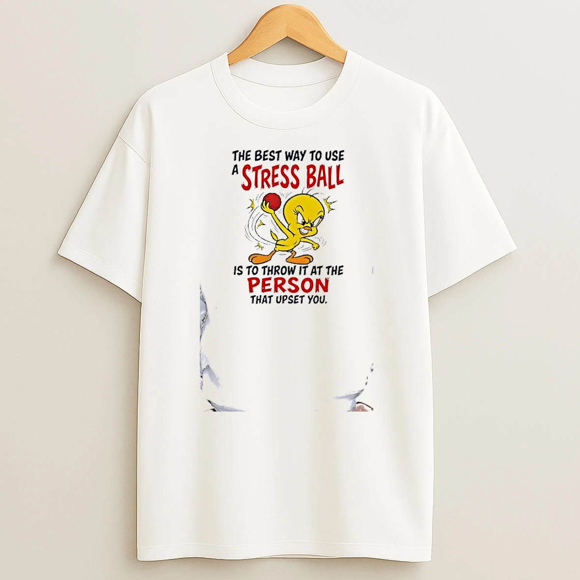Officials Tweety Bird Looney Tunes The Best Way To Use A Stress Ball Is To Throw Premium T Shirt Sweatshirt Hoodie