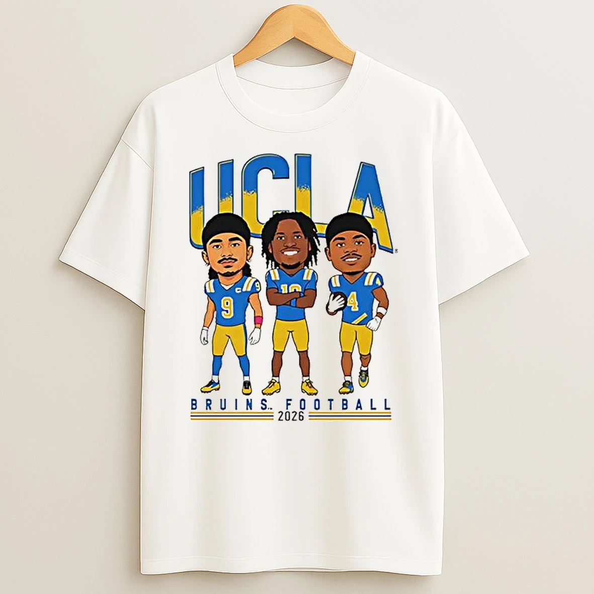 Officials Ucla Bruins Football 2026 Three Players Cartoon Premium T Shirt Sweatshirt Hoodie