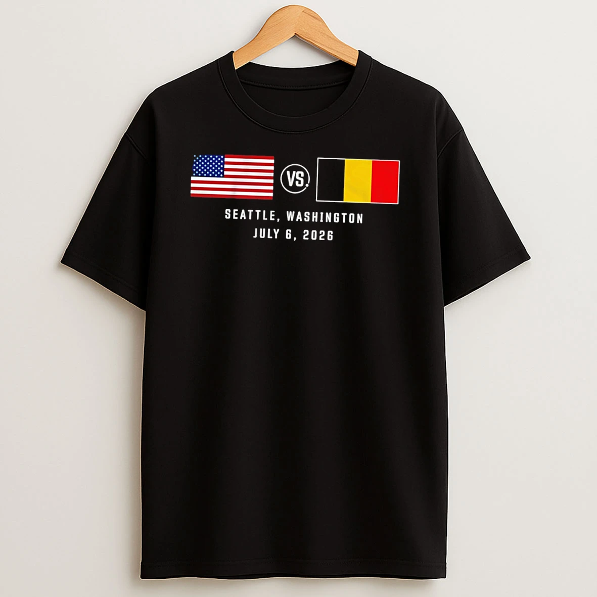 Officials Usa Vs Belgium Soccer Matchup World Cup 2026 Flag Tee Premium T Shirt Sweatshirt Hoodie