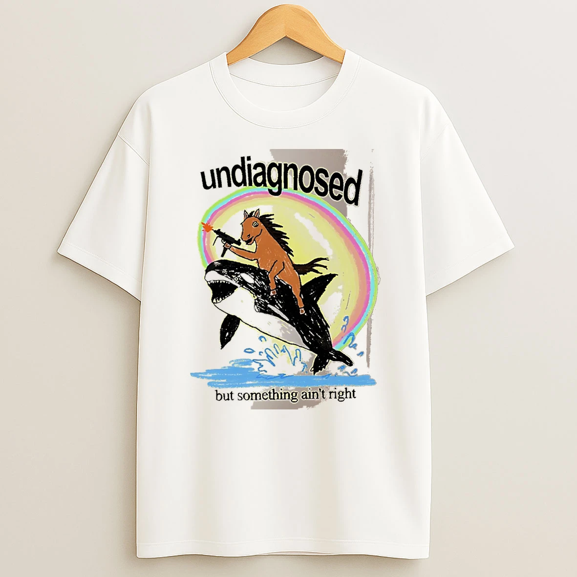 Officials Undiagnosed But Something Aint Right Horse Riding Orca White Premium T Shirt Sweatshirt Hoodie