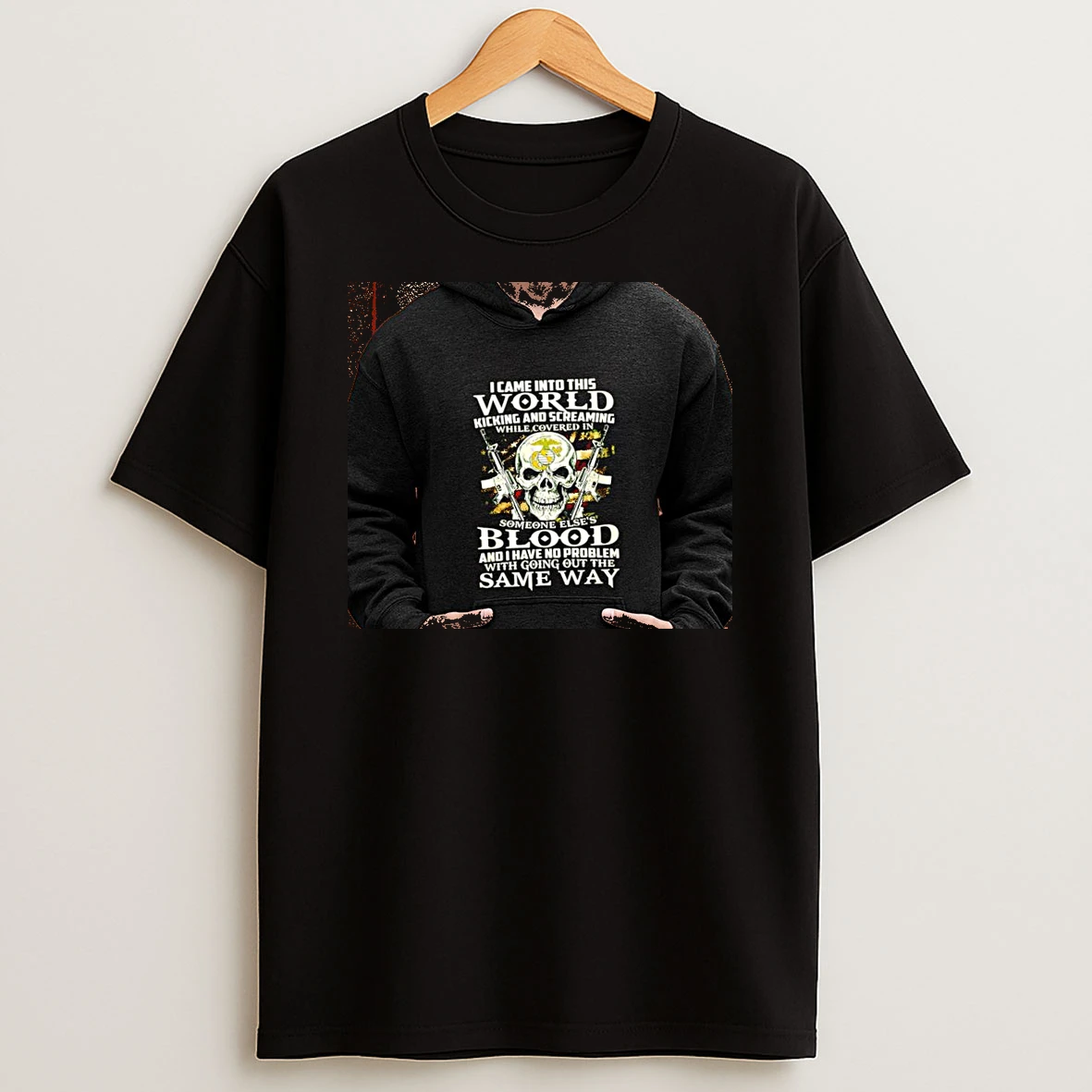 Officials United States Marine Corps I Came Into This World Kicking And Screaming Premium T Shirt Sweatshirt Hoodie