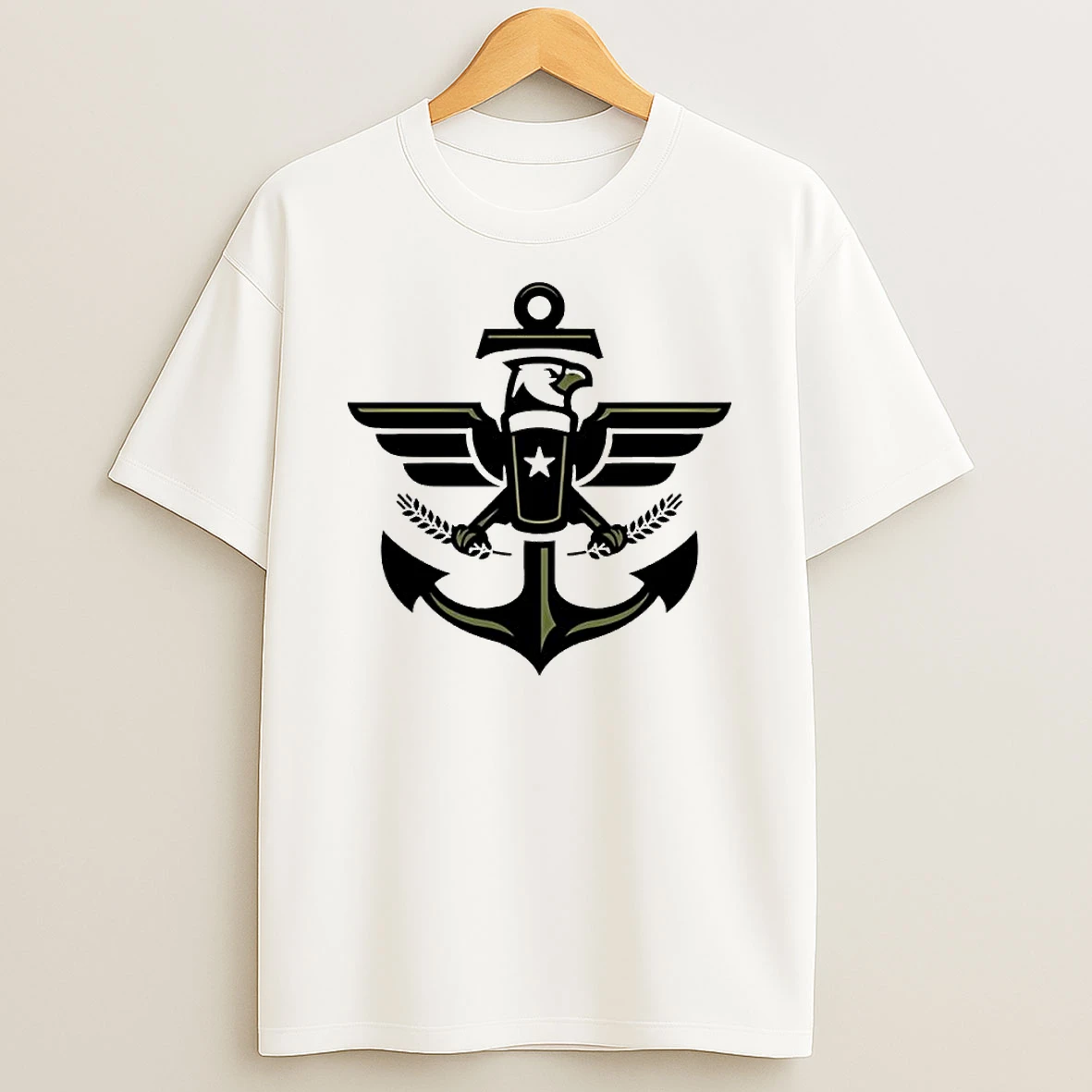 Officials United States Military Eagle Anchor Olive Green Logo Premium T Shirt Sweatshirt Hoodie