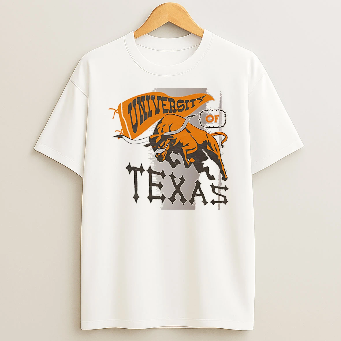 Officials University Of Texas Bull Pennant Logo White Premium T Shirt Sweatshirt Hoodie