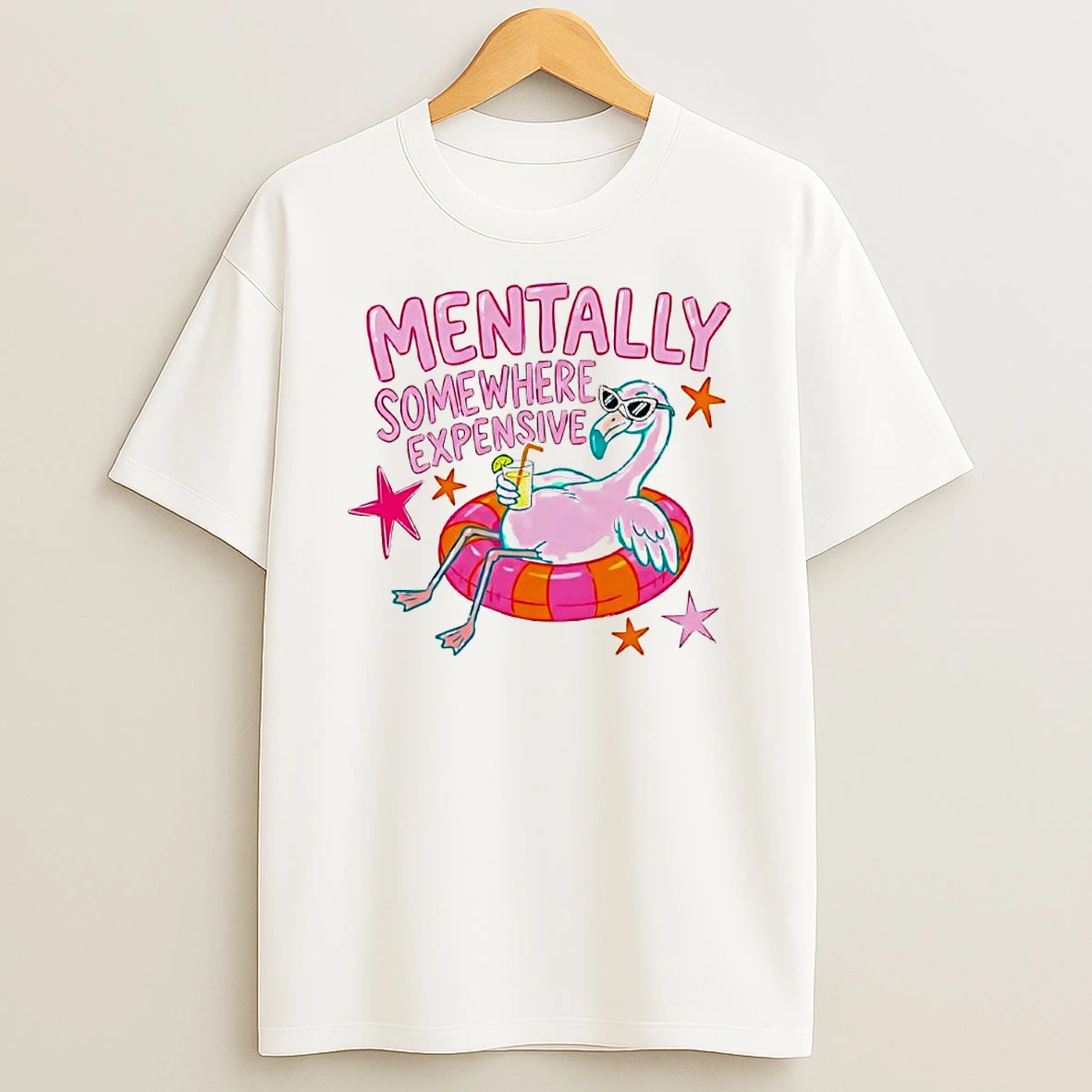 Officials Vacation Vibes Mentally Somewhere Expensive Flamingo Premium T Shirt Sweatshirt Hoodie