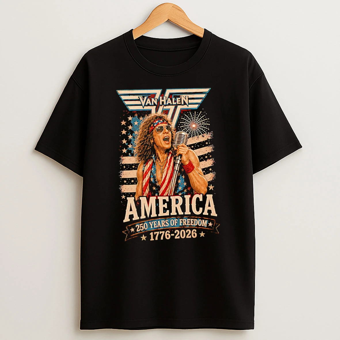 Officials Van Halen America 250 Years Of Freedom 1776 2026 Premium T Shirt Sweatshirt Hoodie