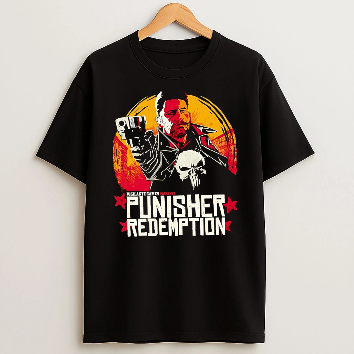 Officials Vigilante Games Presents Punisher Redemption The Punisher Premium T Shirt Sweatshirt Hoodie