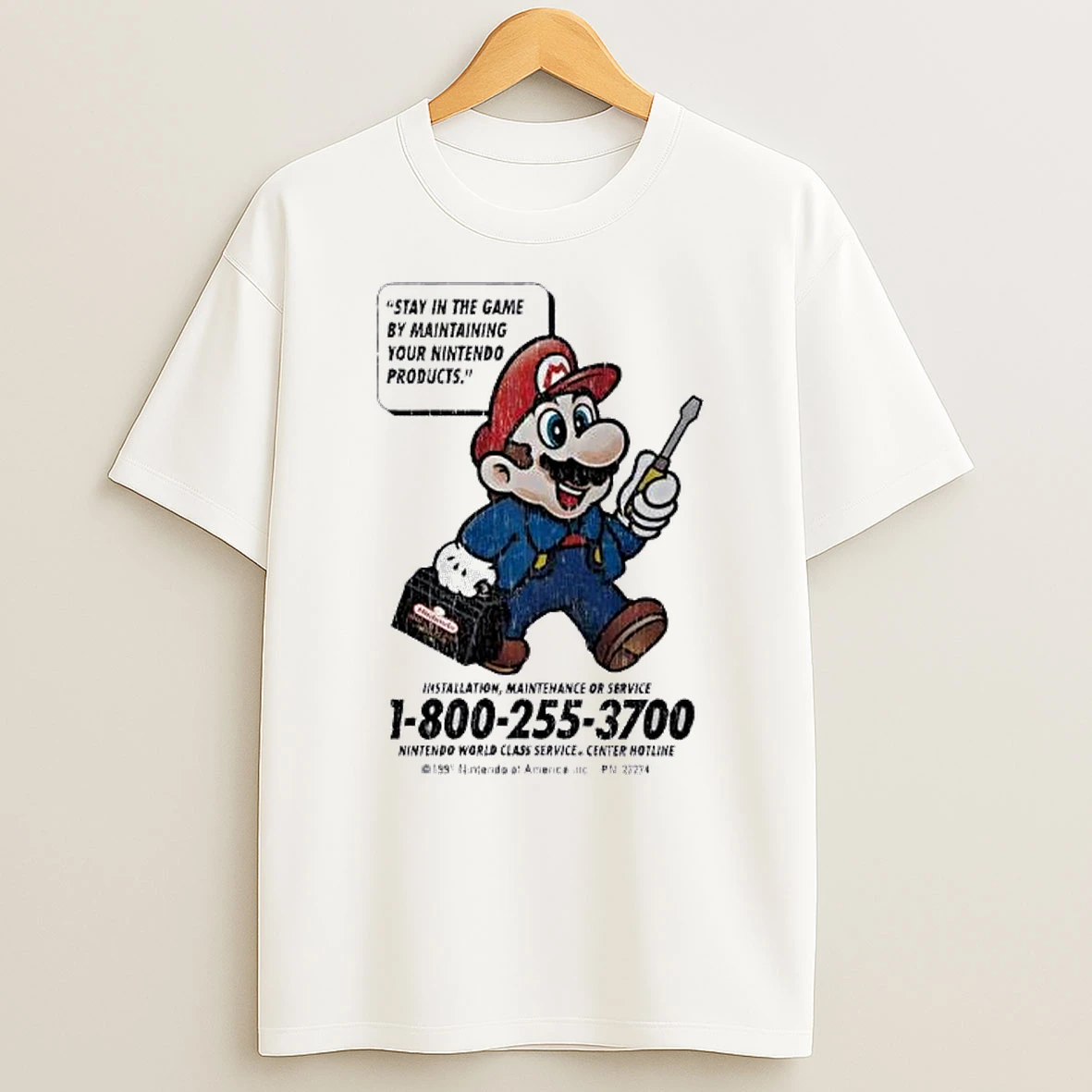 Officials Vintage Mario Nintendo World Class Service Hotline Premium T Shirt Sweatshirt Hoodie