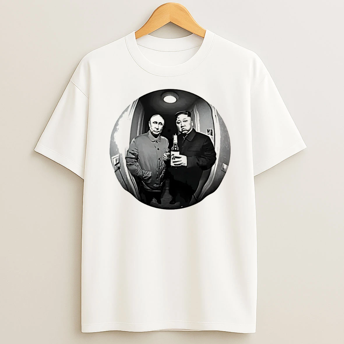 Officials Vladimir Putin And Kim Jong Un Fisheye Portrait Tee Premium T Shirt Sweatshirt Hoodie