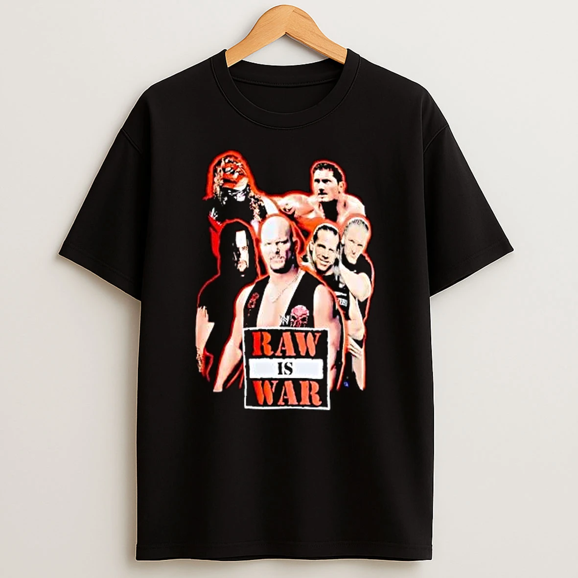 Officials Wwe Apparel Stone Cold Steve Austin Undertaker Shawn Michaels Raw Is War Premium T Shirt Sweatshirt Hoodie