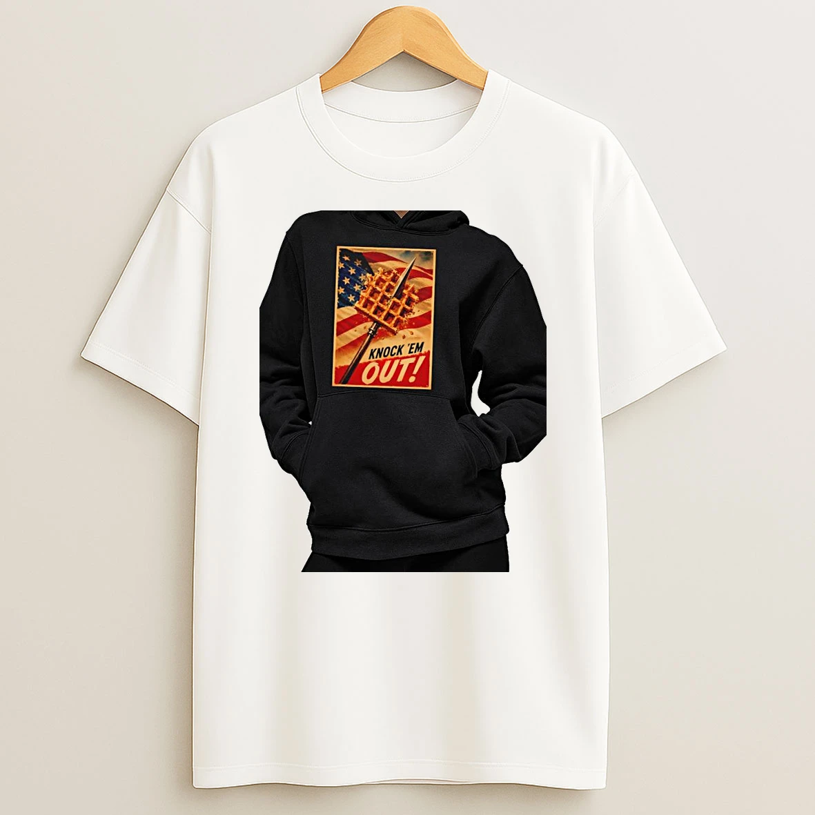 Officials Waffle Bayonet Propaganda Flag United States Knock Em Out Premium T Shirt Sweatshirt Hoodie