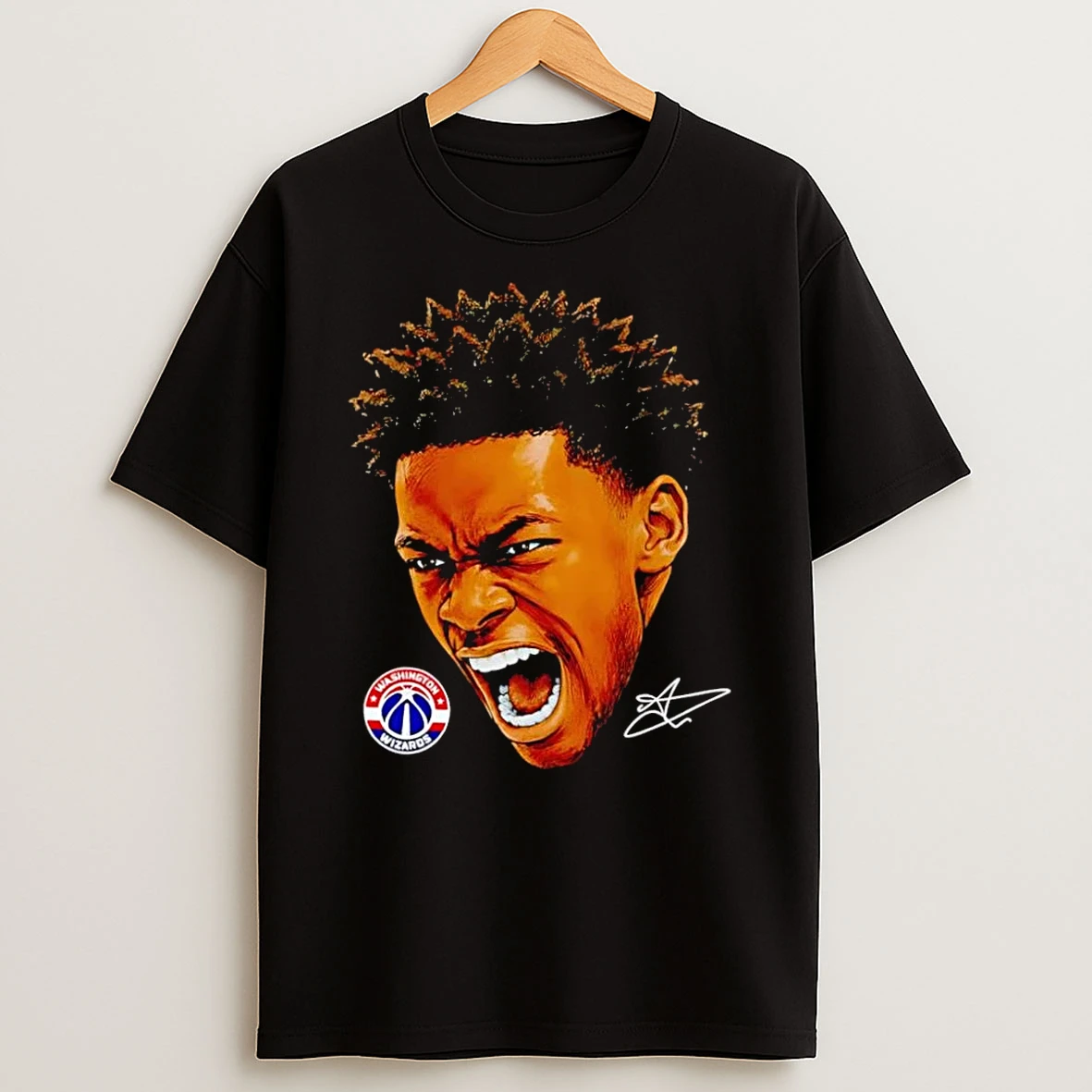 Officials Washington Wizards Basketball Player Screaming Illustration Black Premium T Shirt Sweatshirt Hoodie