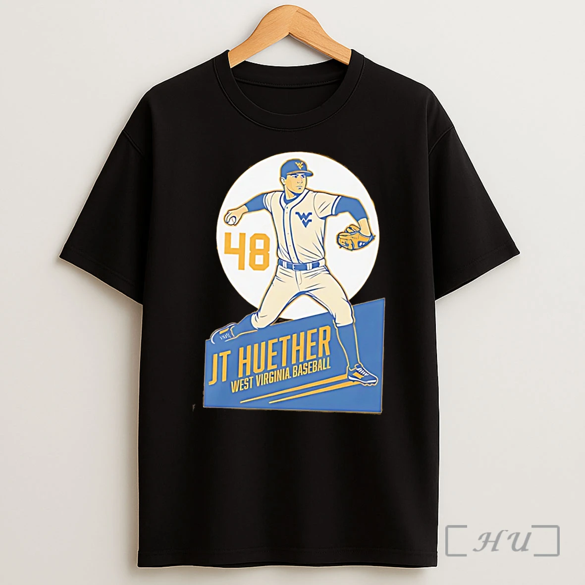 Officials West Virginia Mountaineers Jt Huether Number 48 Tee Shirt