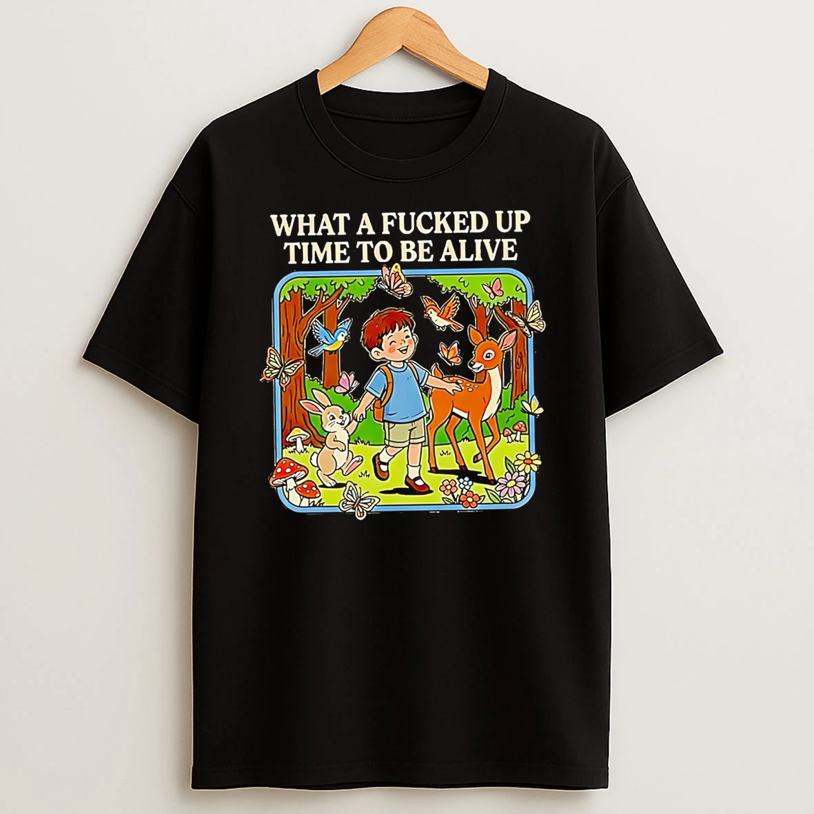 Officials What A Fucked Up Time To Be Alive Boy With Animals Premium T Shirt Sweatshirt Hoodie