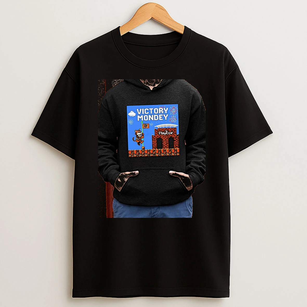 Officials Who Dey Cincinnati Bengals Victory Mondey Paycor Stadium 8 Bit Football Premium T Shirt Sweatshirt Hoodie