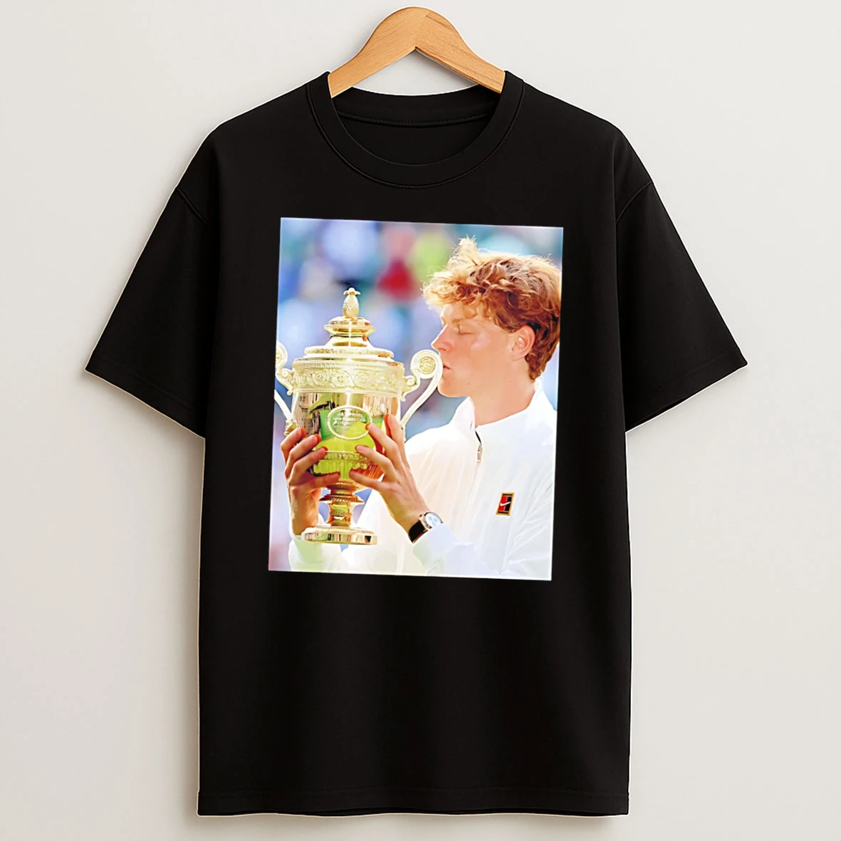 Officials Wimbledon 2026 Mens Singles Champion Italy Jannik Sinner Trophy Tee Premium T Shirt Sweatshirt Hoodie