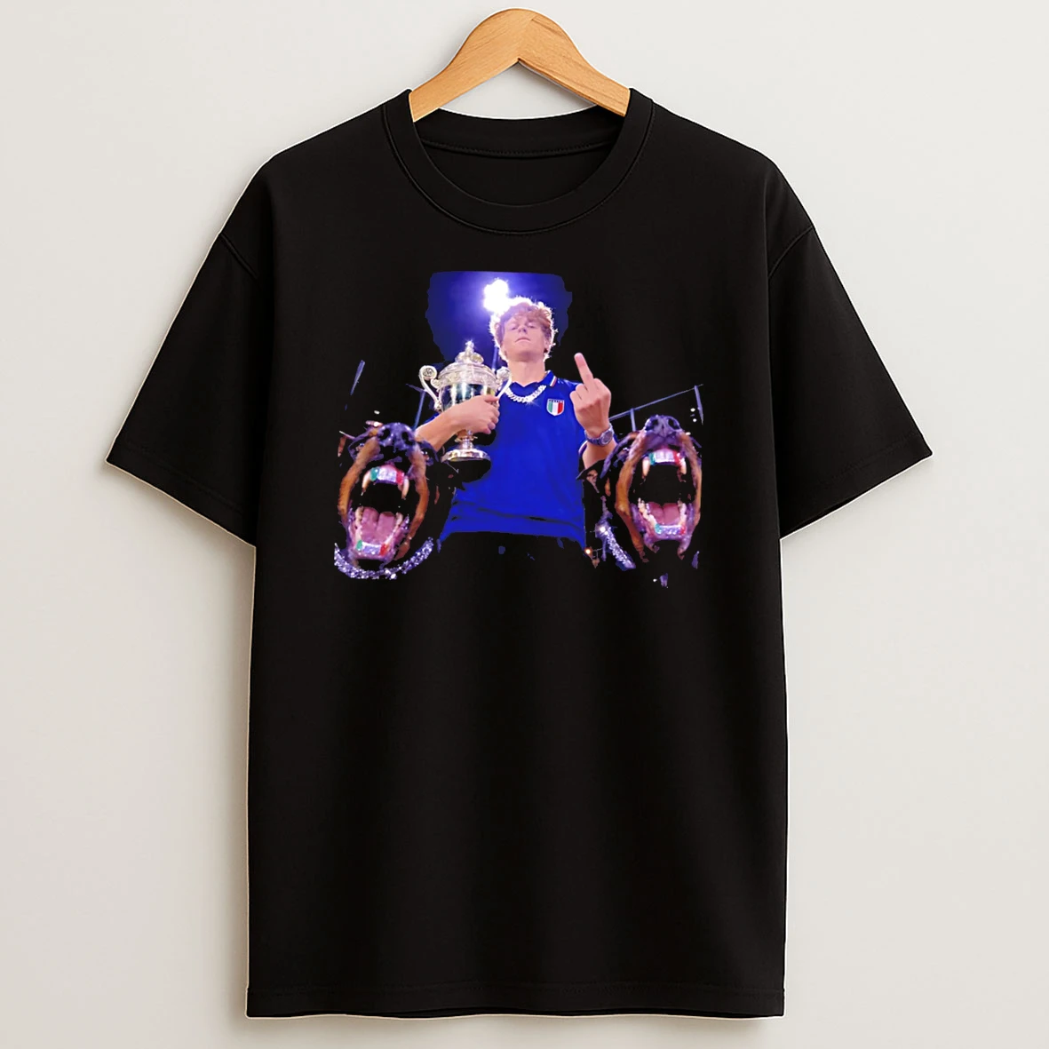 Officials Wimbledon 2026 Mens Singles Champion Italy Jannik Sinner Trophy Middle Finger Tee Premium T Shirt Sweatshirt Hoodie