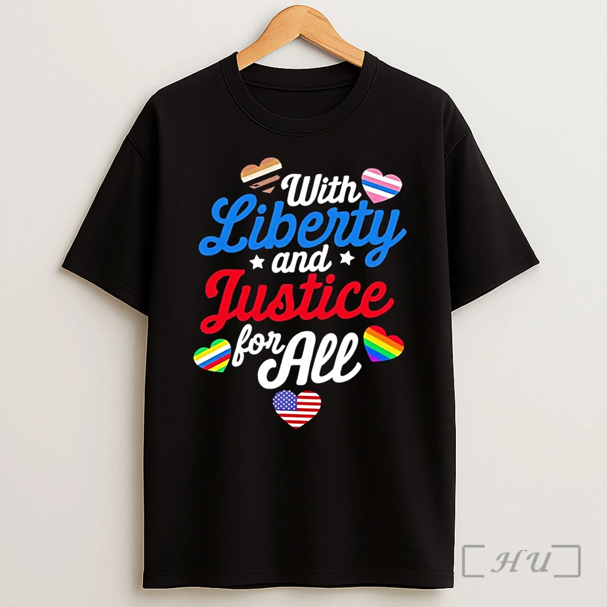 Officials With Liberty And Justice For All Black Shirt
