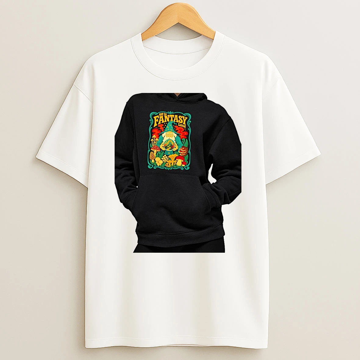 Officials Wizard Off In Fantasy Land Mushroom Crystal Ball Magic Forest Cottage Core Premium T Shirt Sweatshirt Hoodie