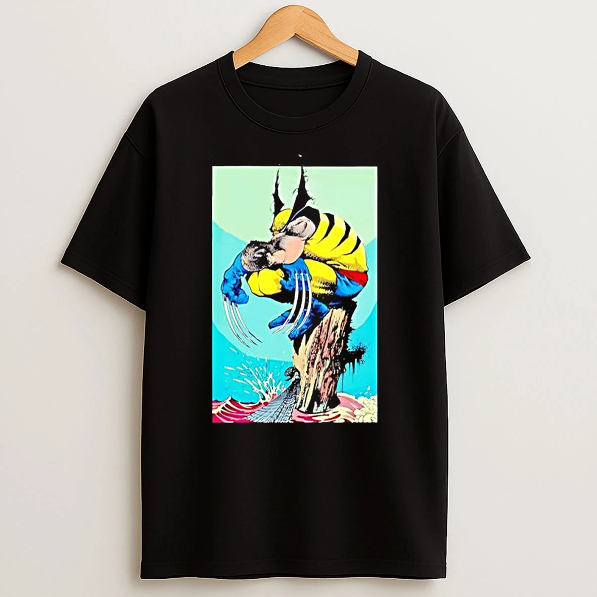Officials Wolverine Marvel Comics X Men Character Sitting On A Log With Claws Out Premium T Shirt Sweatshirt Hoodie