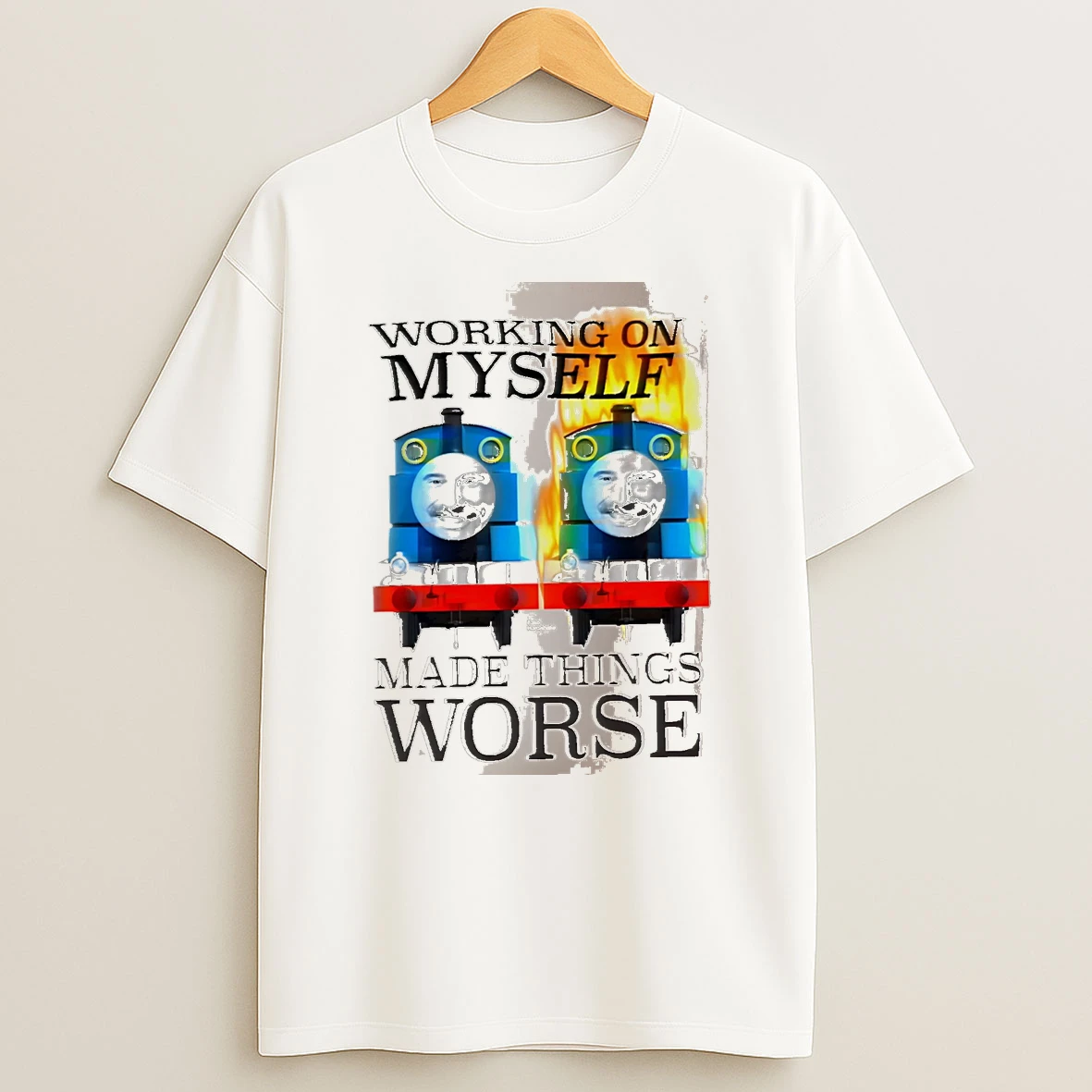 Officials Working On Myself Made Things Worse Thomas The Tank Engine Phil White Premium T Shirt Sweatshirt Hoodie