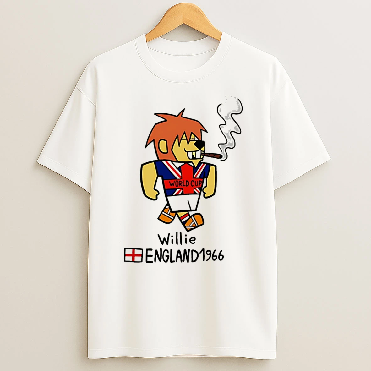 Officials World Cup Mascots Willie England 1966 Football Mascot Tee Premium T Shirt Sweatshirt Hoodie