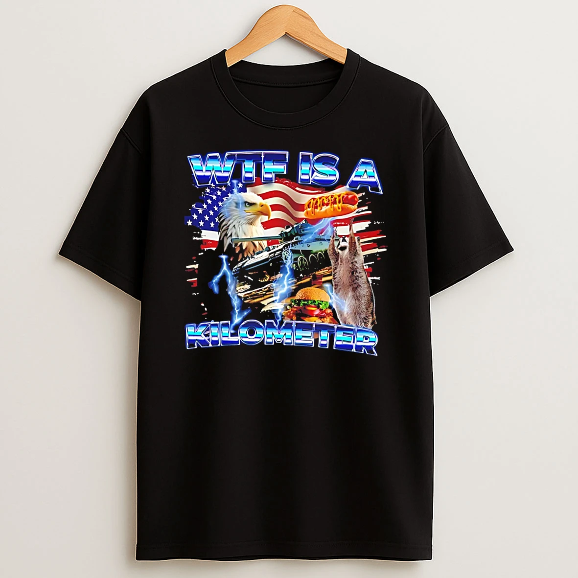 Officials Wtf Is A Kilometer American Flag Tee Premium T Shirt Sweatshirt Hoodie