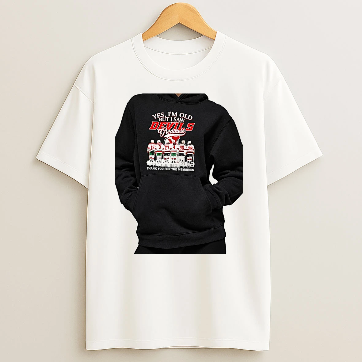 Officials Yes Im Old But I Saw Devils Greatness Maclean Daneyko Niedermayer Stevens Brodeur Elias Signature Premium T Shirt Sweatshirt Hoodie
