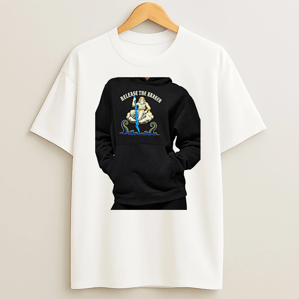 Officials Zeus Release The Kraken Mythology Greek God Of Thunder Sea Monster Lightning Premium T Shirt Sweatshirt Hoodie