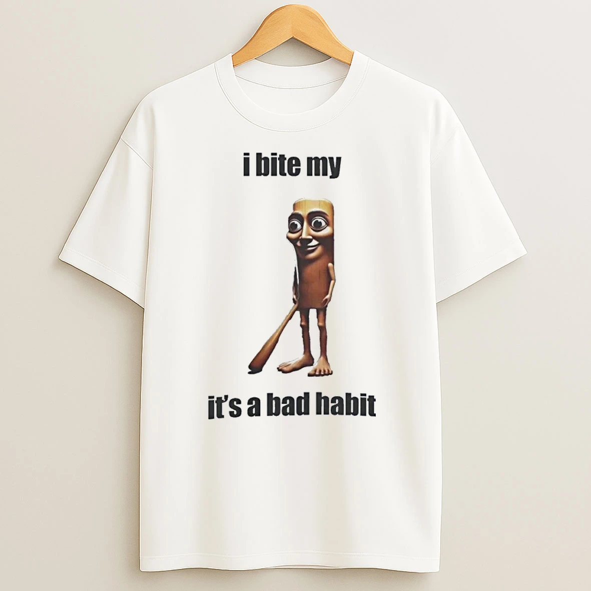 Officials Tung Tung Tung Sahur I Bite My Its A Bad Habit Premium T Shirt Sweatshirt Hoodie