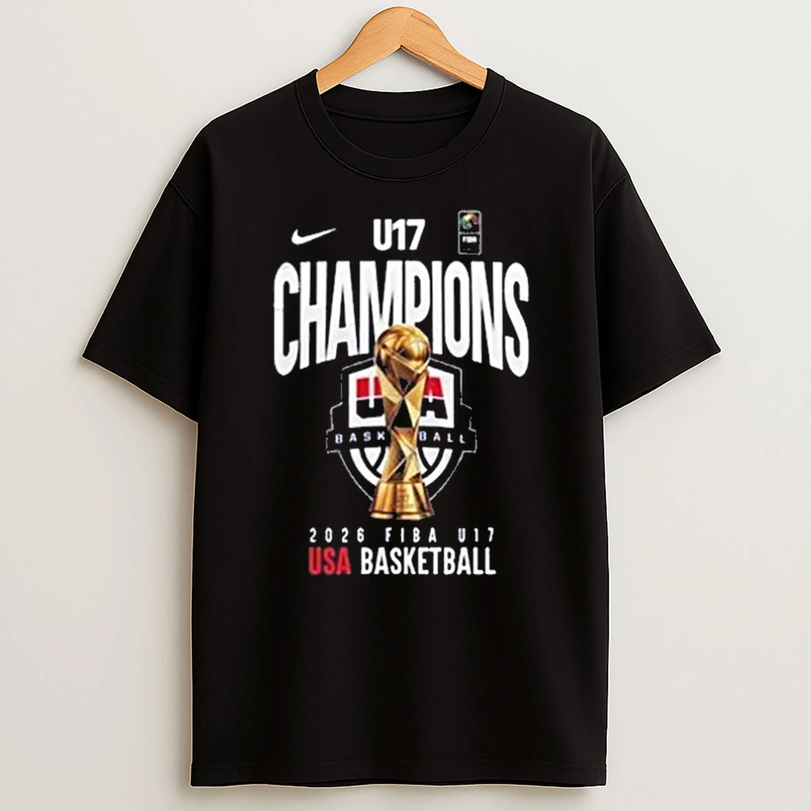 Officials Usa Basketball U17 2026 World Champions Trophy Premium T Shirt Sweatshirt Hoodie