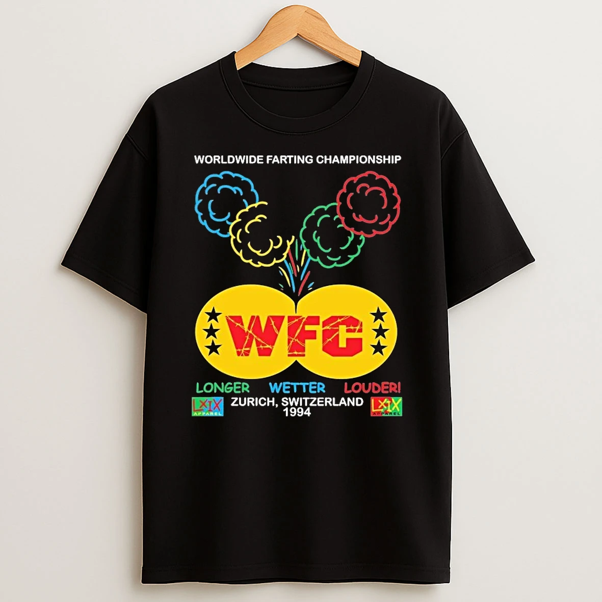 Officials Worldwide Farting Championship Wfc Longer Wetter Louder Zurich Switzerland 1994 Butt Rings Pepper Premium T Shirt Sweatshirt Hoodie
