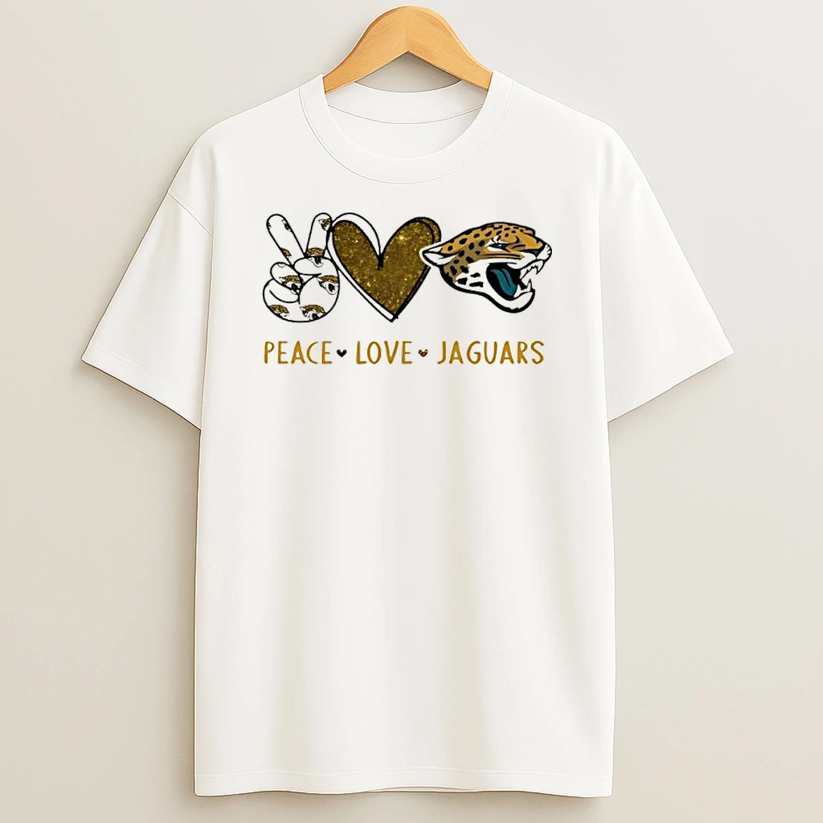 Peace Love Jaguars Team Sport Fan Apparel T Shirt