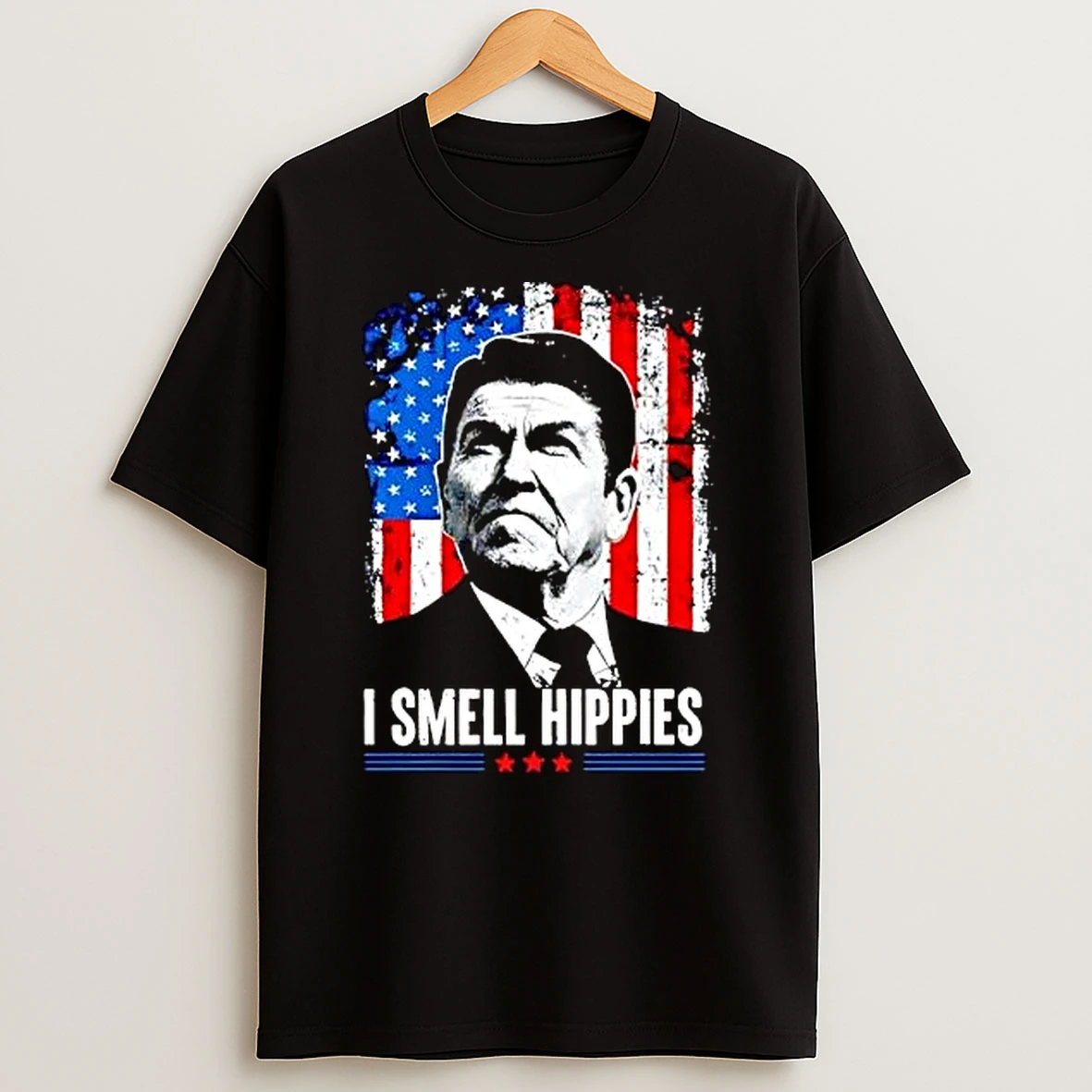 Reagan Anti Hippie I Smell Hippies T Shirt
