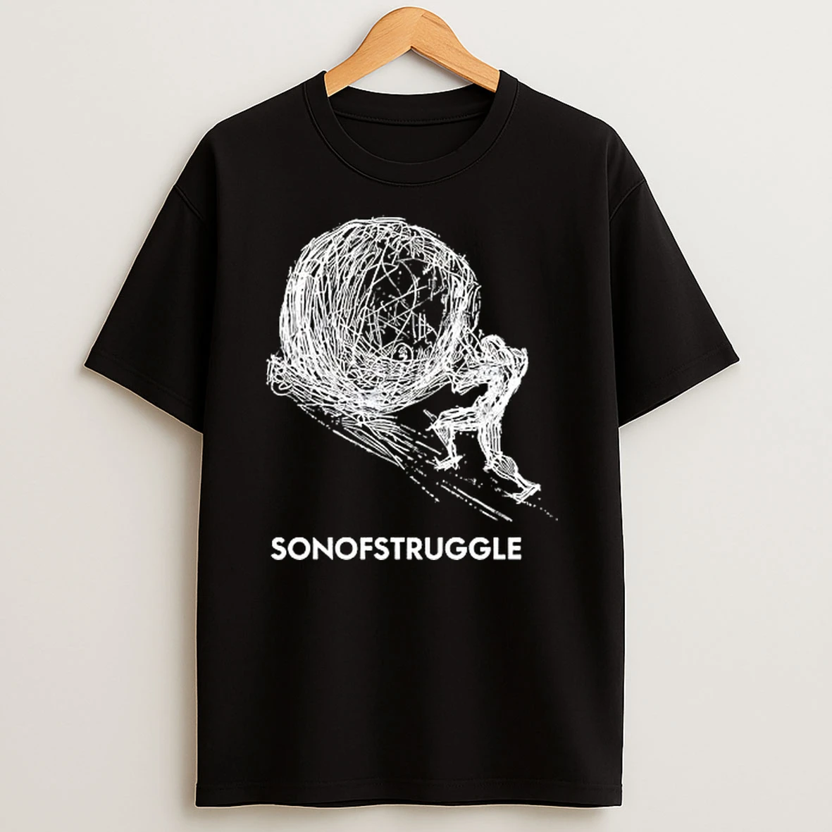 Sisyphus Pushing Boulder Son Of Struggle T Shirt