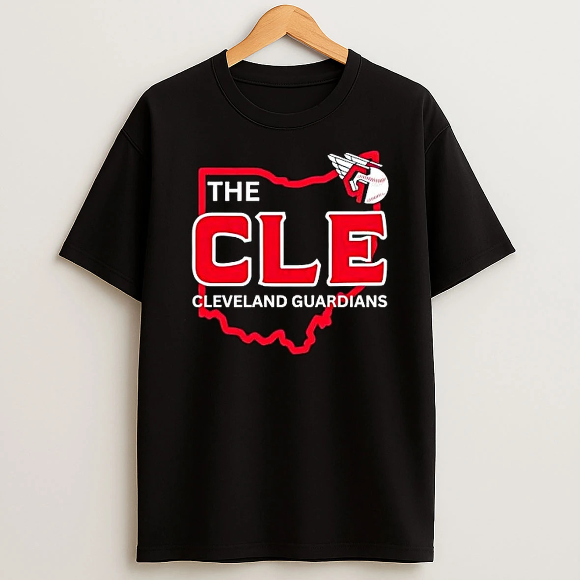 The Cle Cleveland Guardians Ohio Map T Shirt