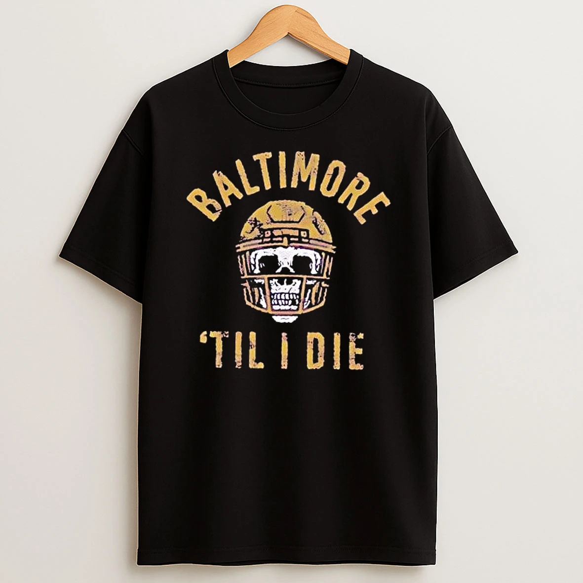 Baltimore Til I Die Skull Football Helmet Baltimore Ravens T Shirt