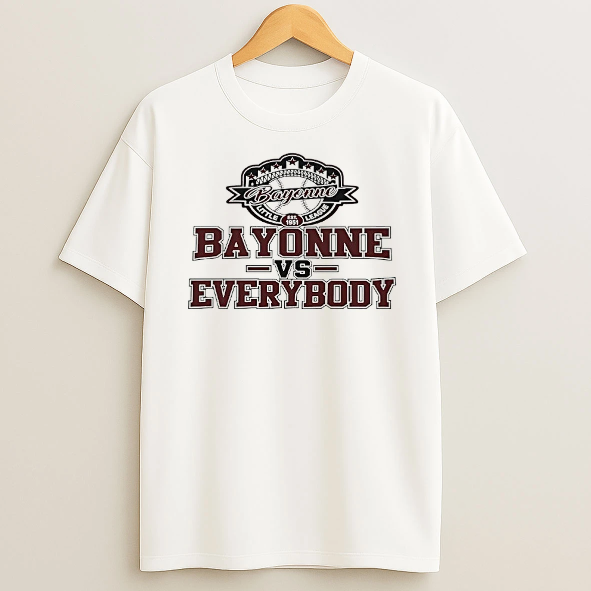 Bayonne Vs Everybody Bayonne 1951 Little League T Shirt
